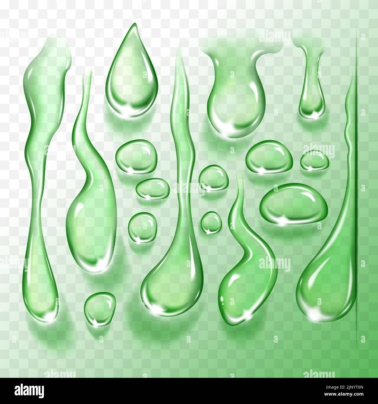 Set of water drops on transparent background vector illustration stock