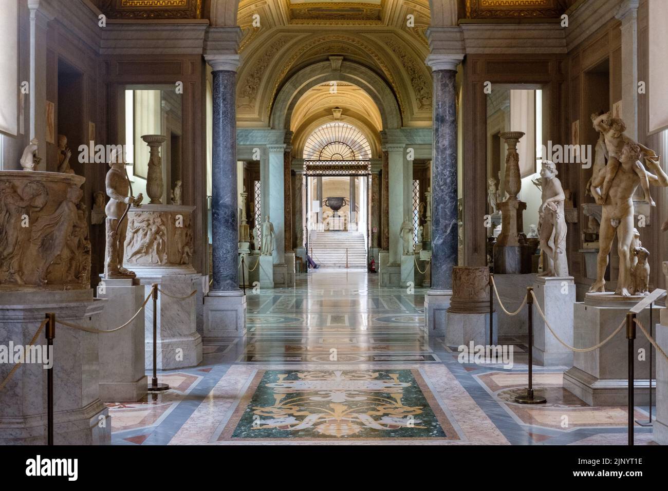 Inside the Vatican Museums in the Vatican City, Rome, Italy, in 2018. Stock Photo