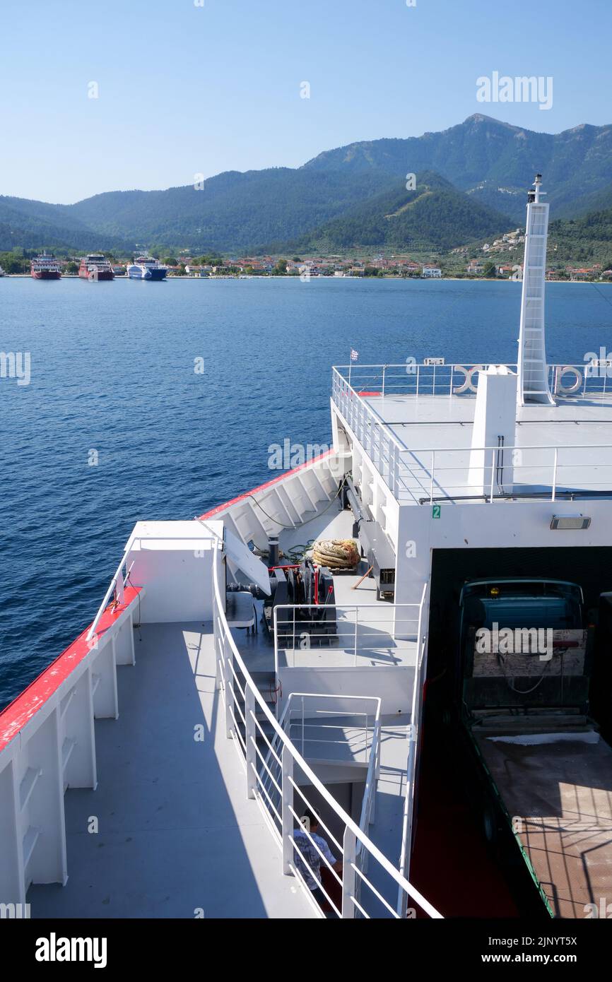 Ferry-boat harbor, Thassos island, Macedonia, North-Eastern Greece