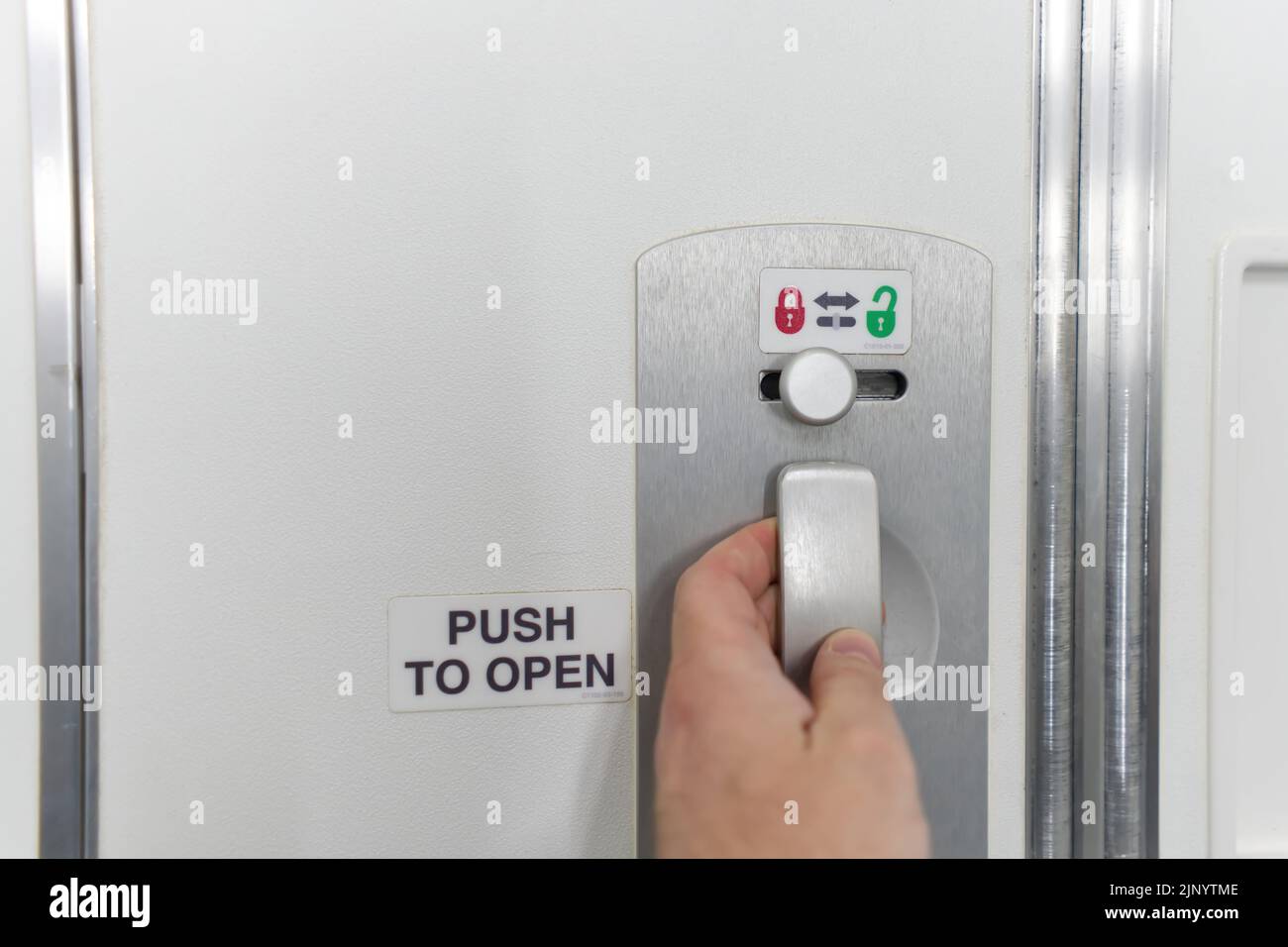 Aircraft toilet door hires stock photography and images Alamy