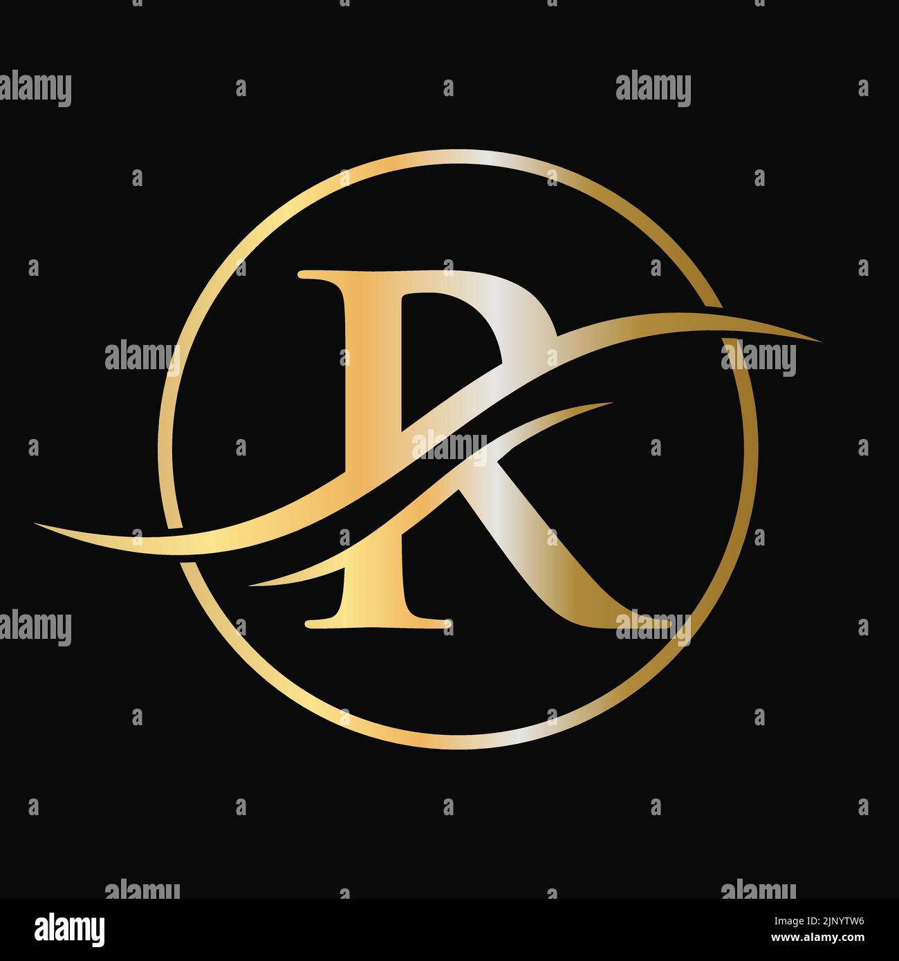 Initial R Letter Logo Creative Modern Typography Vector Template