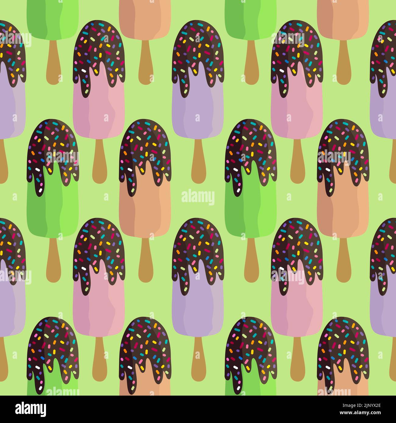 Summer cartoon ice cream seamless pattern for kids clothes print and ...