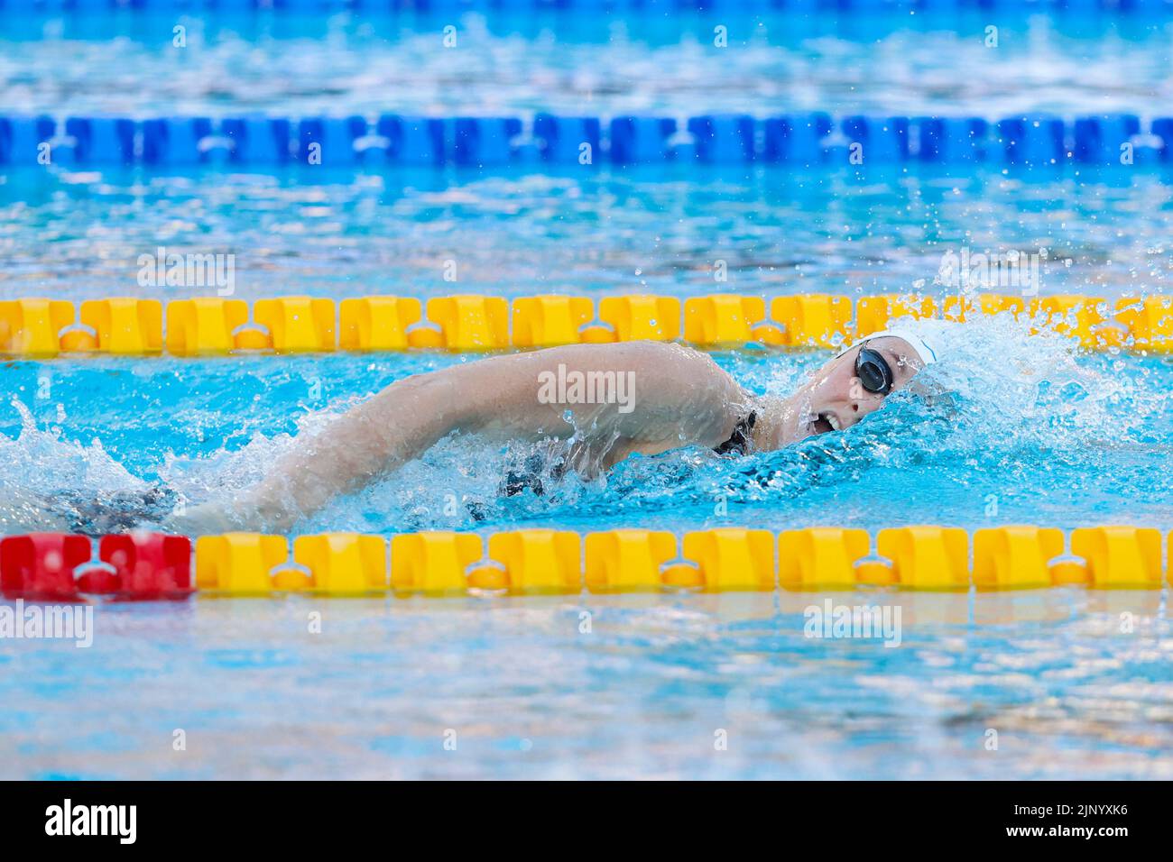 Rome, Italy. 14th Aug, 2022. Netherland's Marrit Steenbergen swims on her way to win the women's 200 meters freestyle final at the European Swimming Championships in Rome, Italy, 14 August, 2022. Credit: Riccardo De Luca - Update Images/Alamy Live News Stock Photo