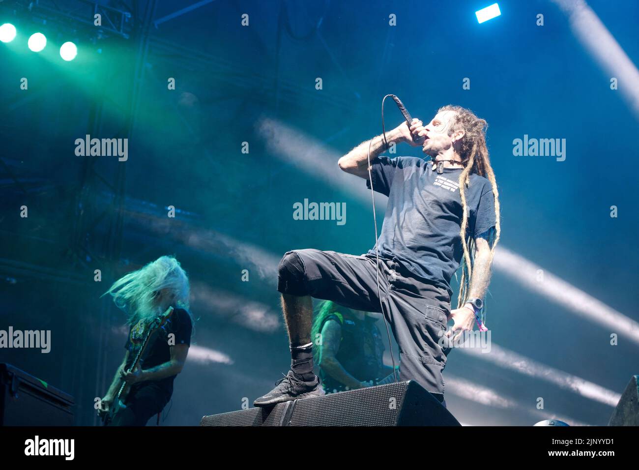 Catton Park, United Kingdom, 14 Aug, 2022, Lamb of God performs on the Main stage at Bloodstock Open Air Festival. Credit: Will Tudor/Alamy Live News Stock Photo