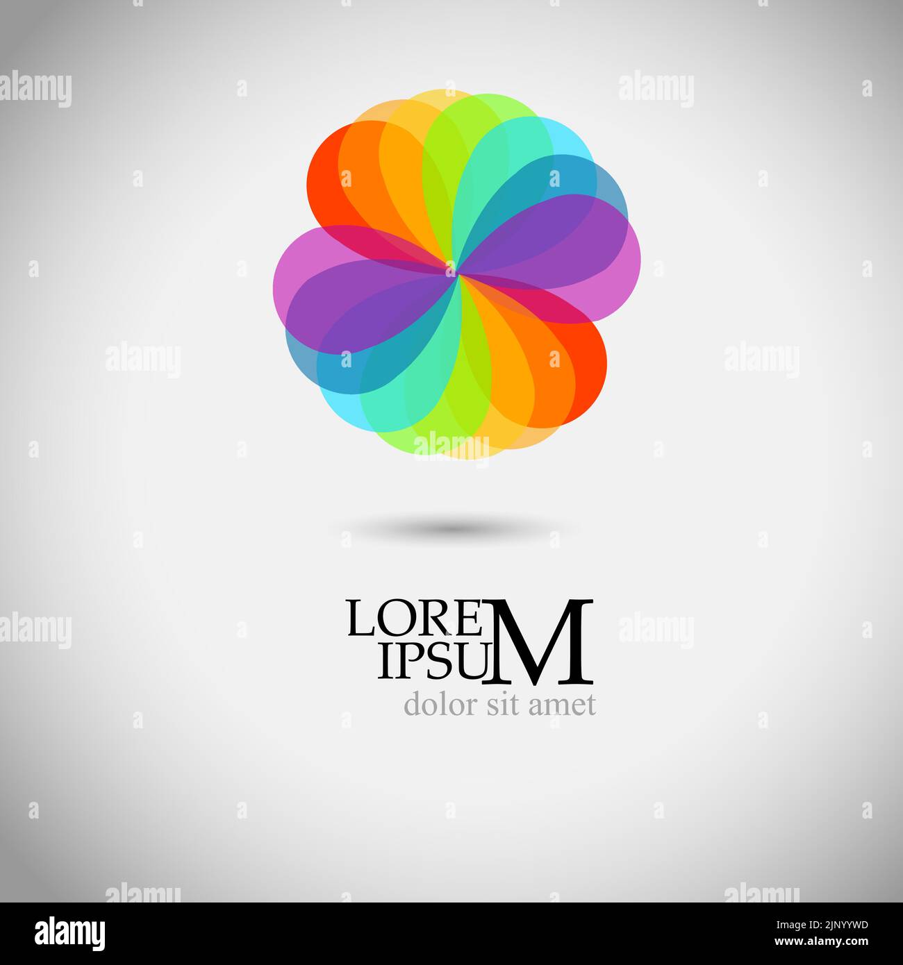 Rainbow flower logo. Vector illustration Stock Vector Image & Art Alamy