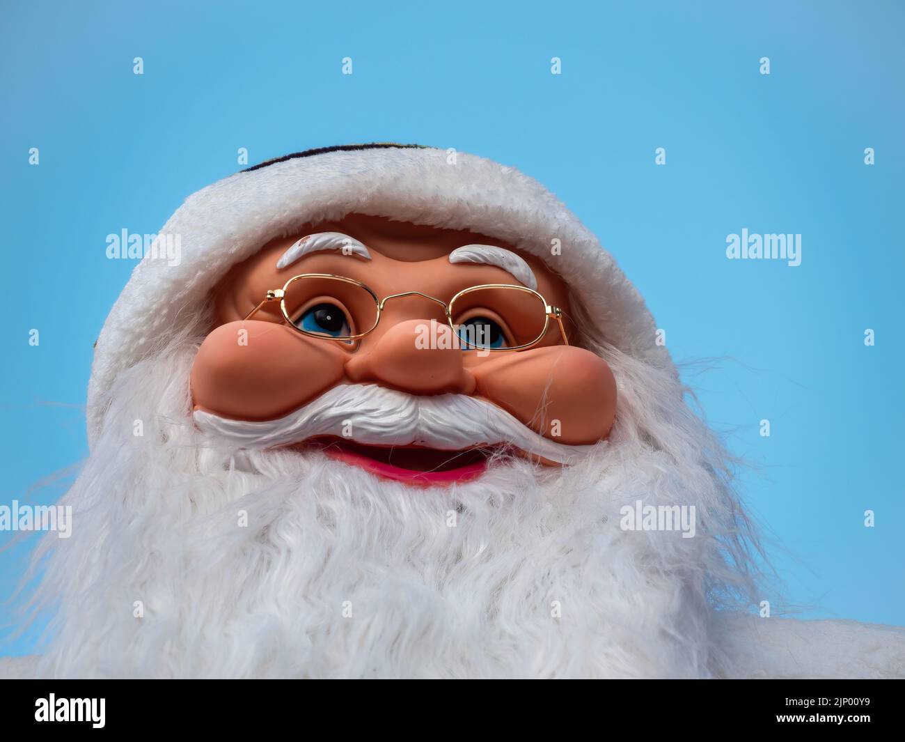 Closeup of the face of a smiling Santa Claus at Advent-Christmas time Stock Photo
