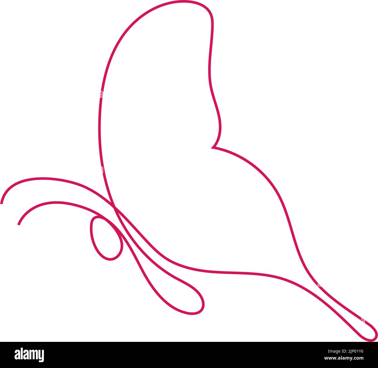 Butterfly line art image illustration template vector Stock Vector