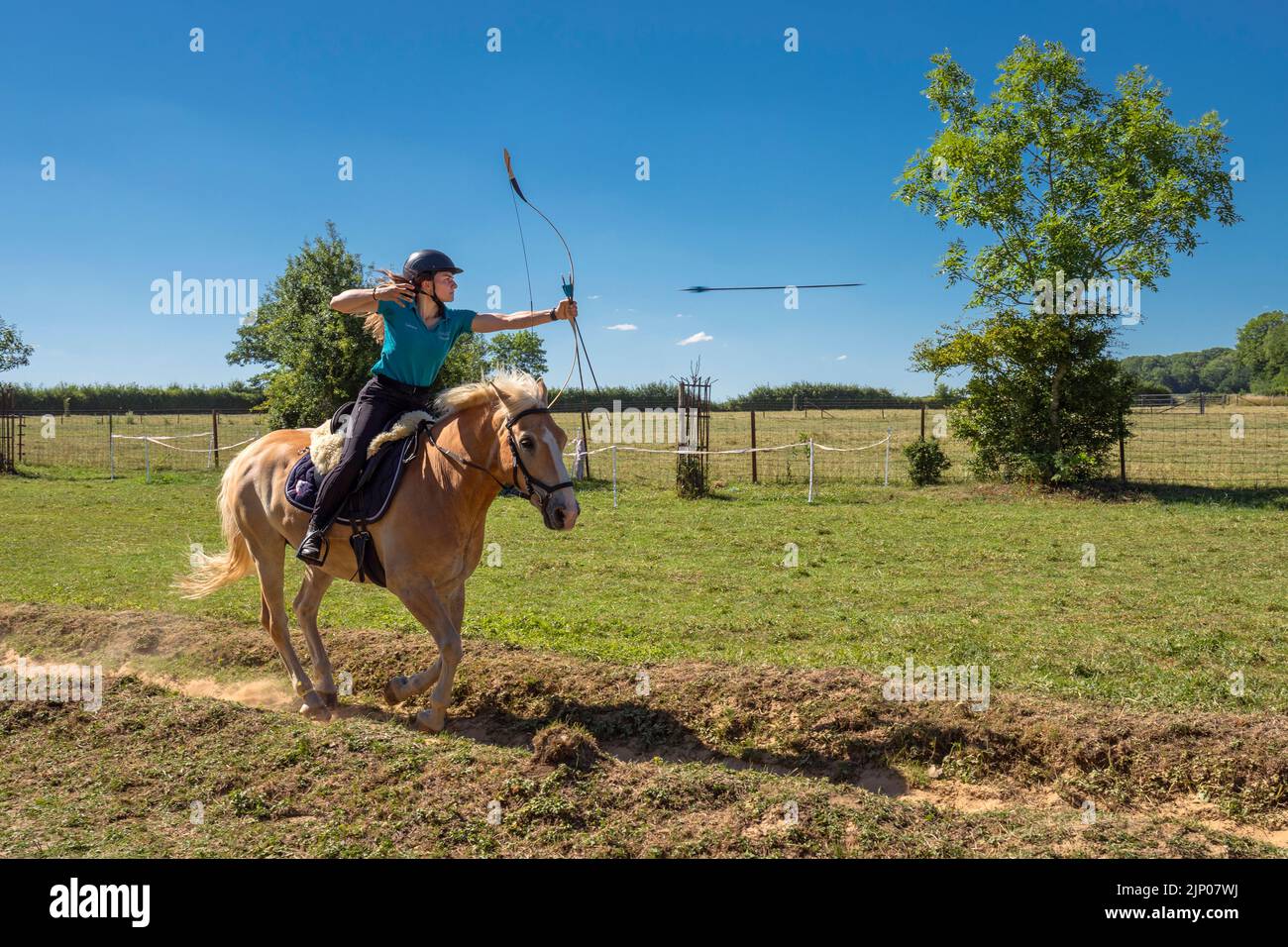 Europe, Luxembourg, Limpach, Equine Archery Event July 2022 with a
