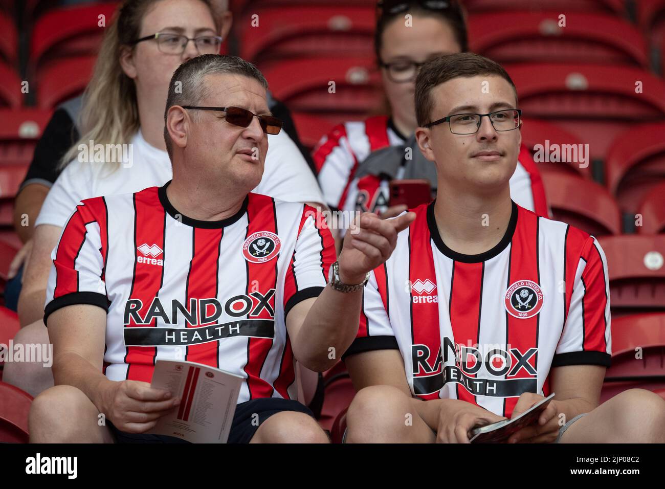 Sheffield United supporters ahead of the game Stock Photo