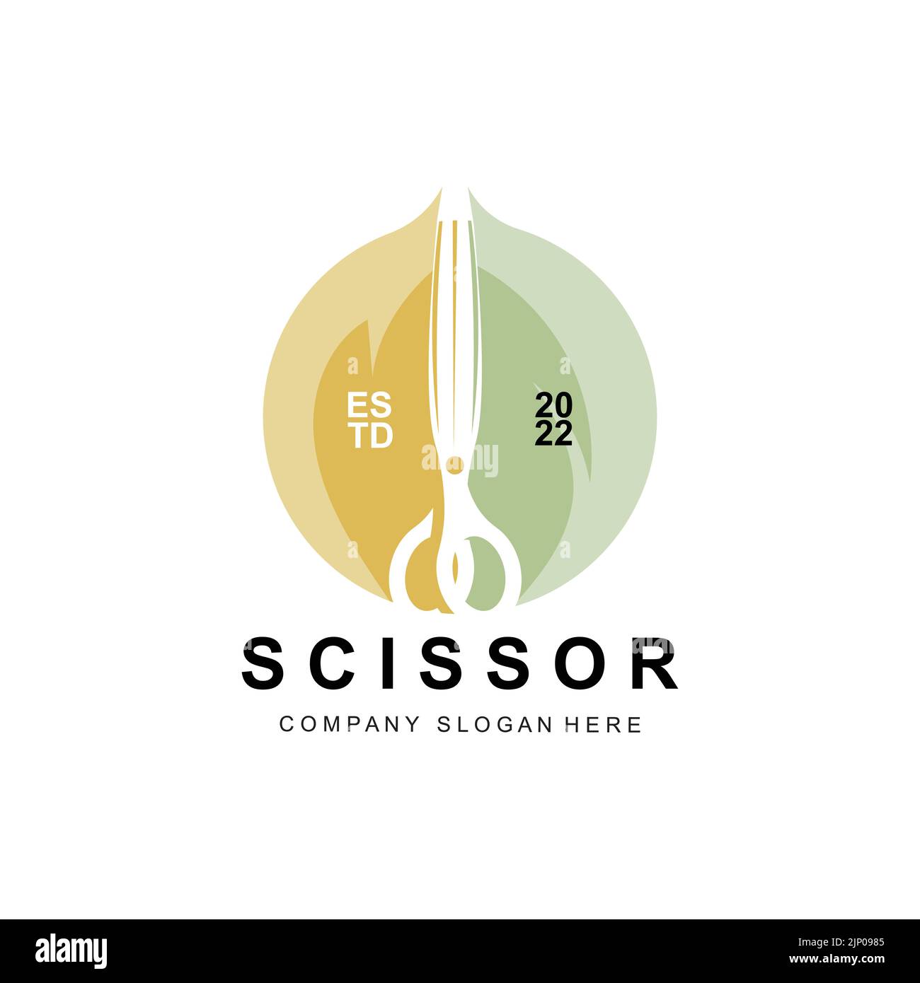 Scissors Logo Design, Vector Illustration Cutting Tool Icon Sticker