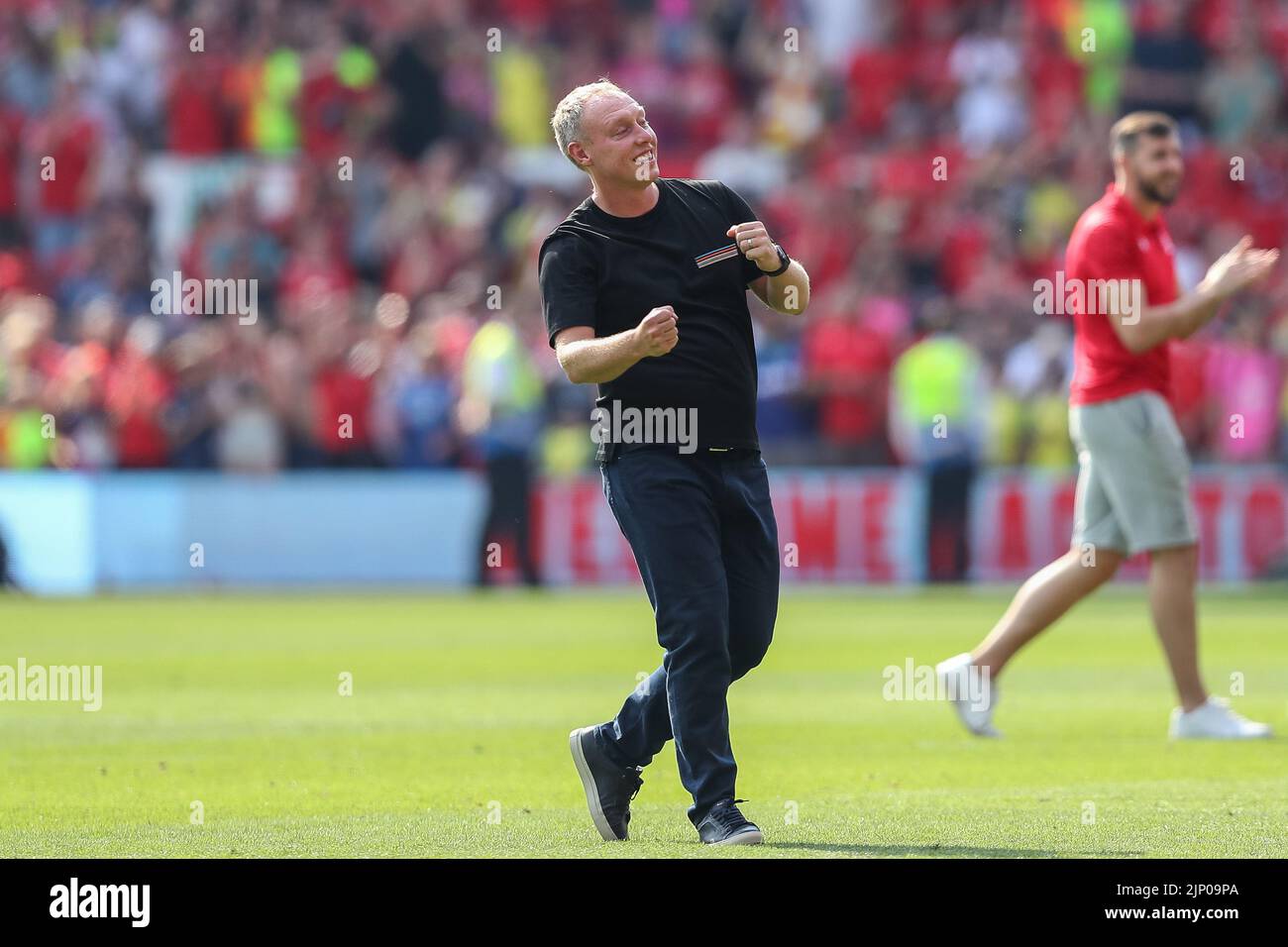 Steve Cooper manager of Nottingham Forest celebrates his teams win Stock Photo