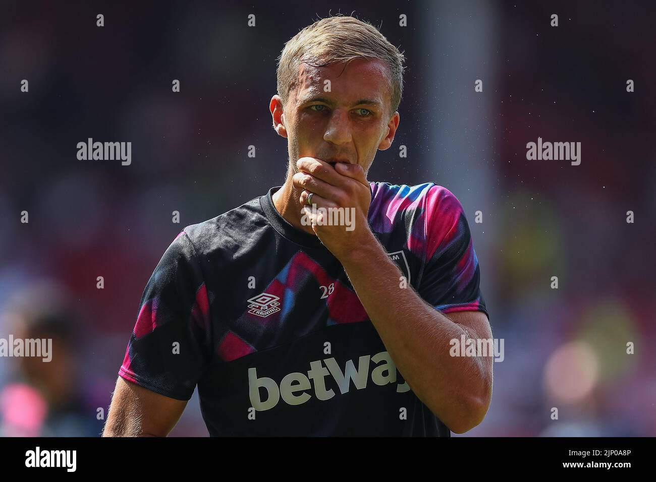 Tomáš Souček #28 of West Ham United during the warm up Stock Photo