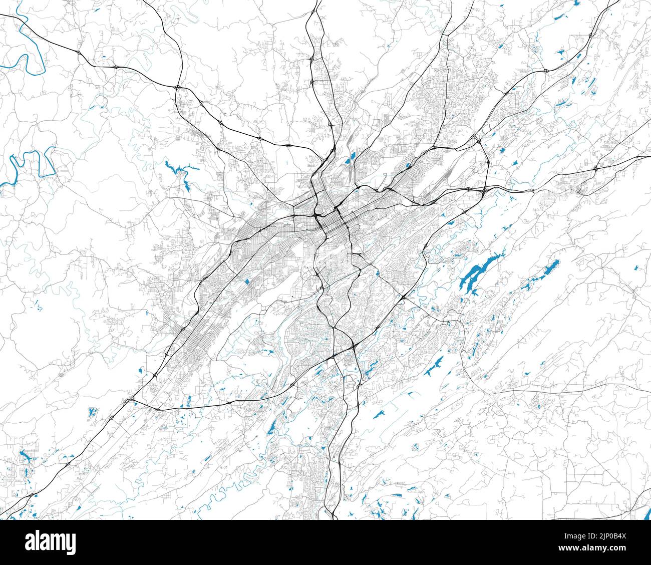 Vector Editable City Map Birmingham Alabama United States 2JP0B4X 