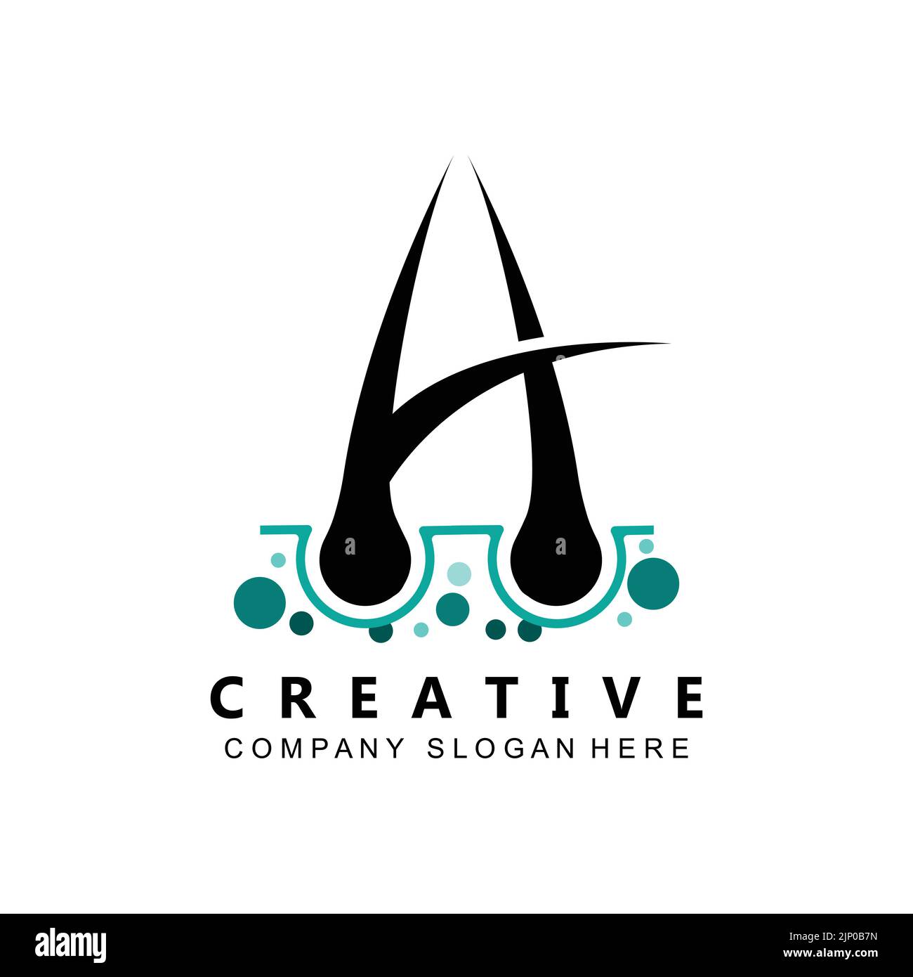 hair care logo vector icon skin health illustration design concept Stock Vector