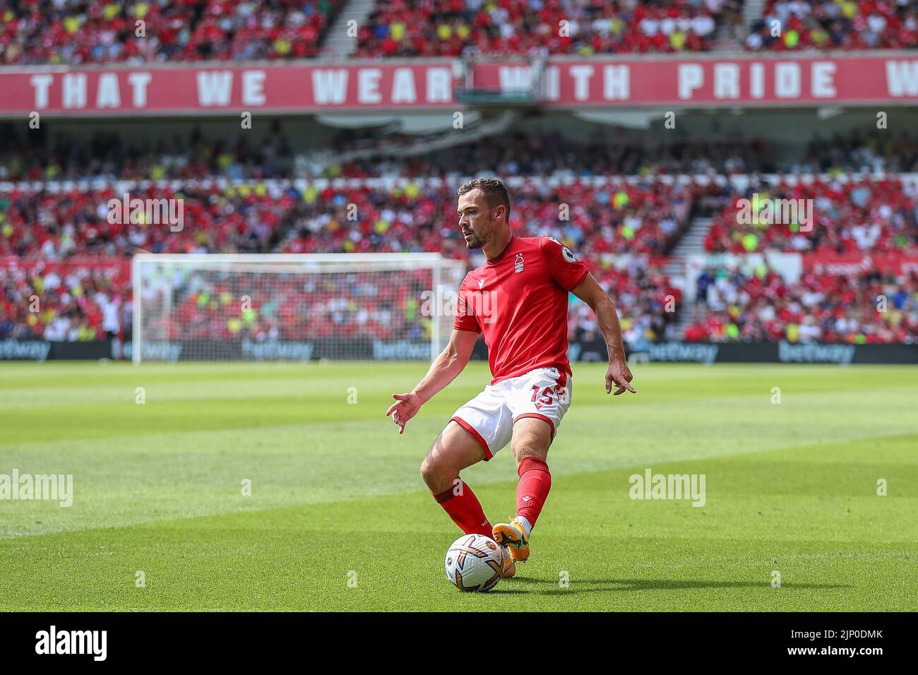 Harry Toffolo #15 of Nottingham Forest controls the ball Stock Photo