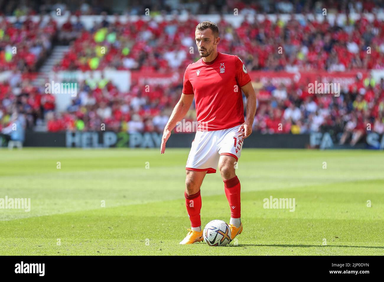 Harry Toffolo #15 of Nottingham Forest controls the ball Stock Photo