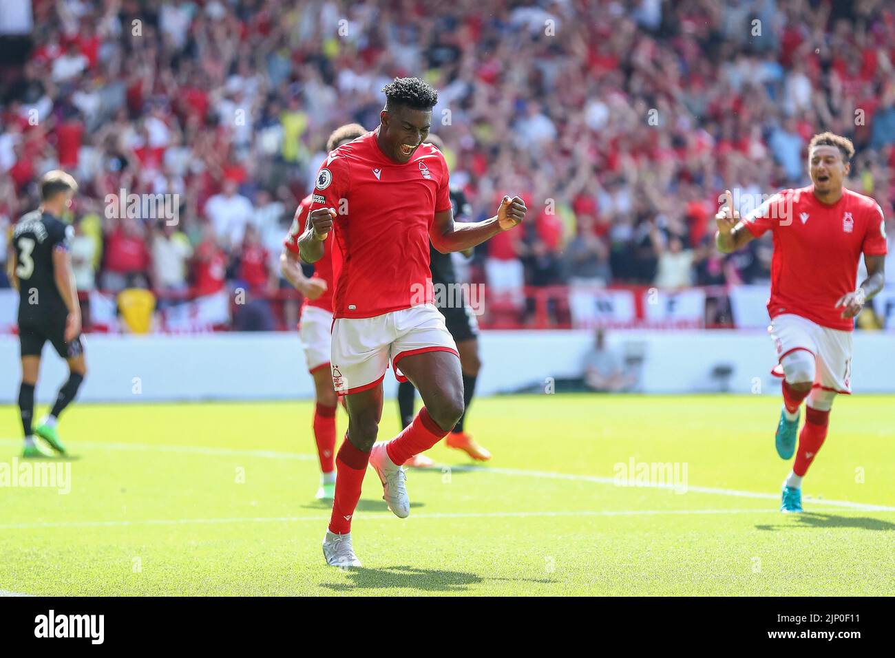 Taiwo Awoniyi #9 of Nottingham Forest celebrates his goal to make it 1-0 Stock Photo