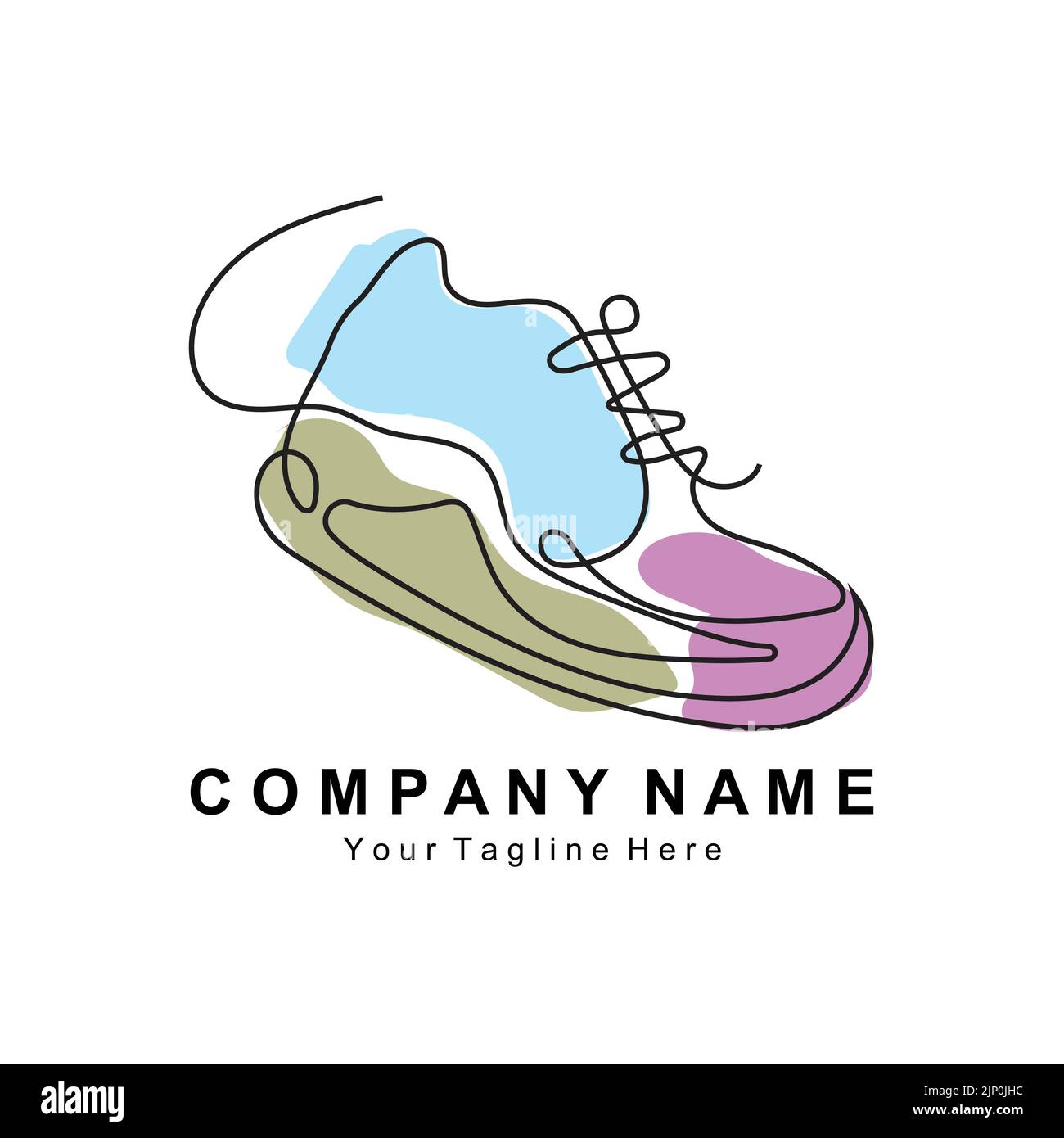 Sneakers Shoe Logo Design, vector illustration of trending youth