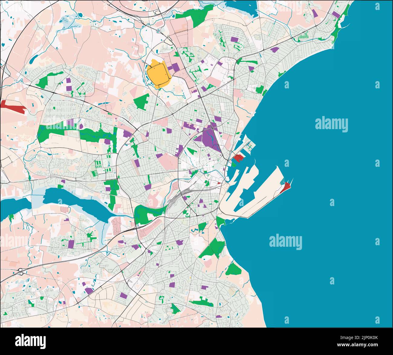 City map of Aarhus, Denmark Stock Vector Image &amp; Art - Alamy