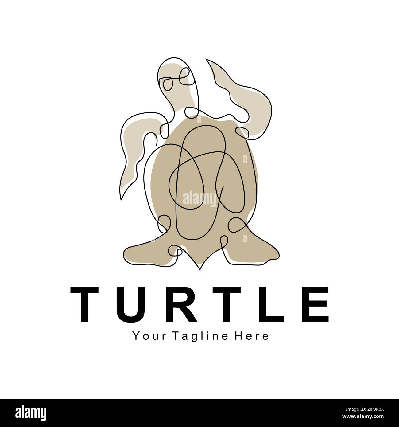 Sea Turtle Logo Design Protected Amphibian Marine Animal Icon Illustration, Vector Brand Corporate Identity Stock Vector