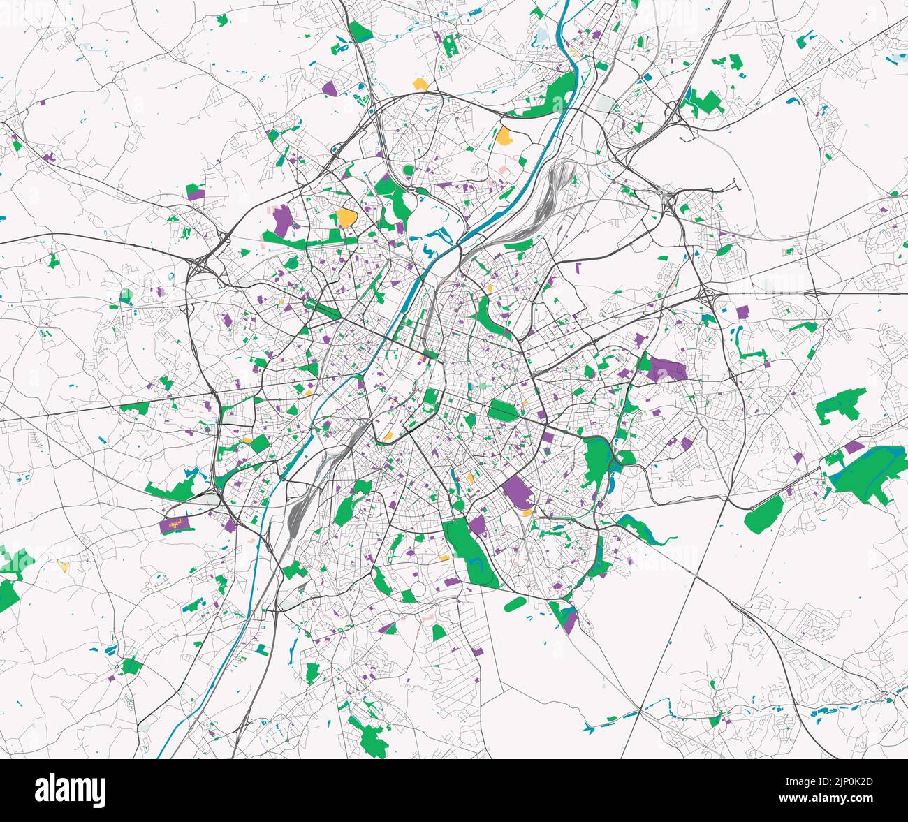 Vector editable city map of Brussels, Belgium Stock Vector Image & Art