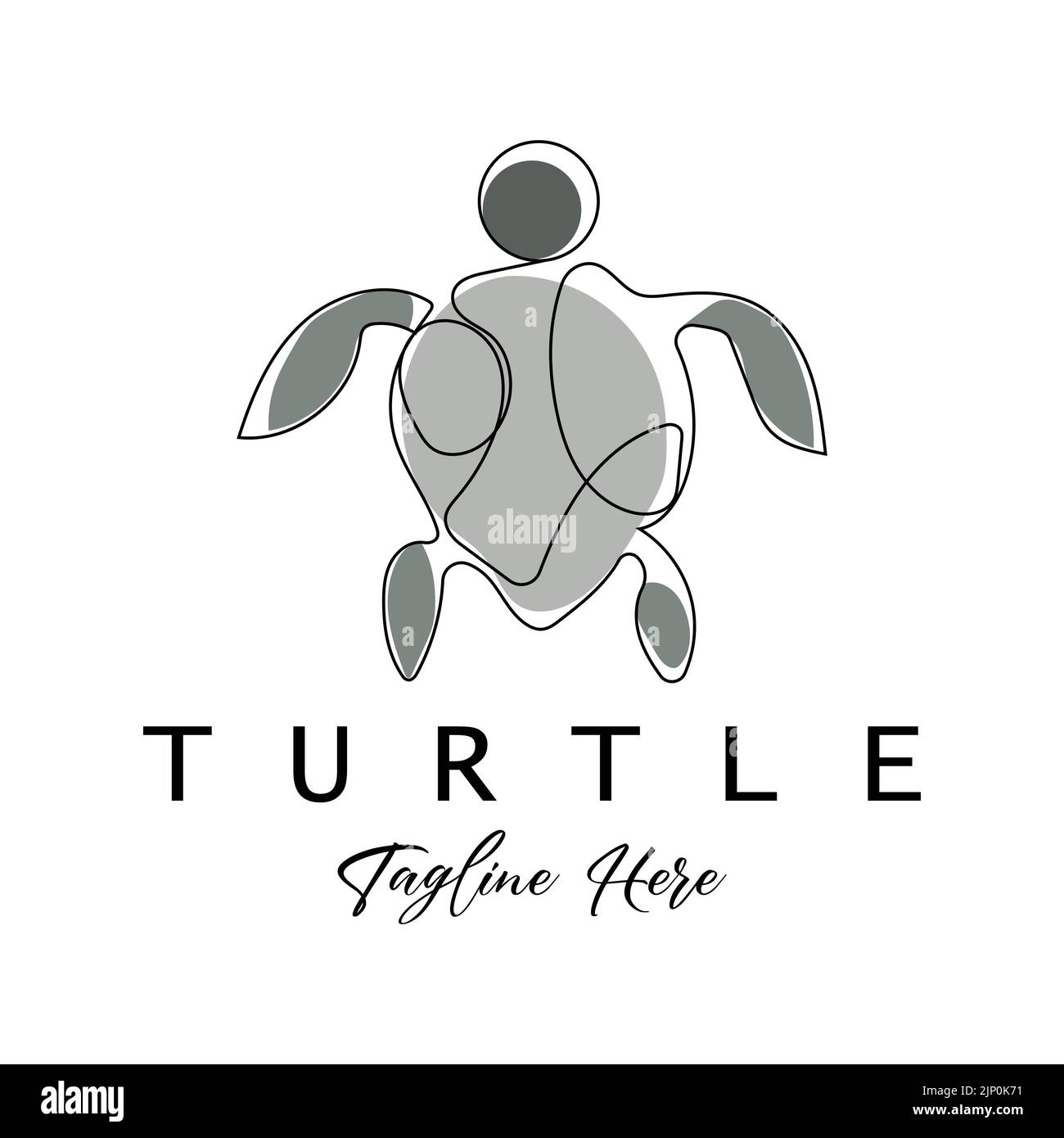 Sea Turtle Logo Design Protected Amphibian Marine Animal Icon Illustration, Vector Brand Corporate Identity Stock Vector