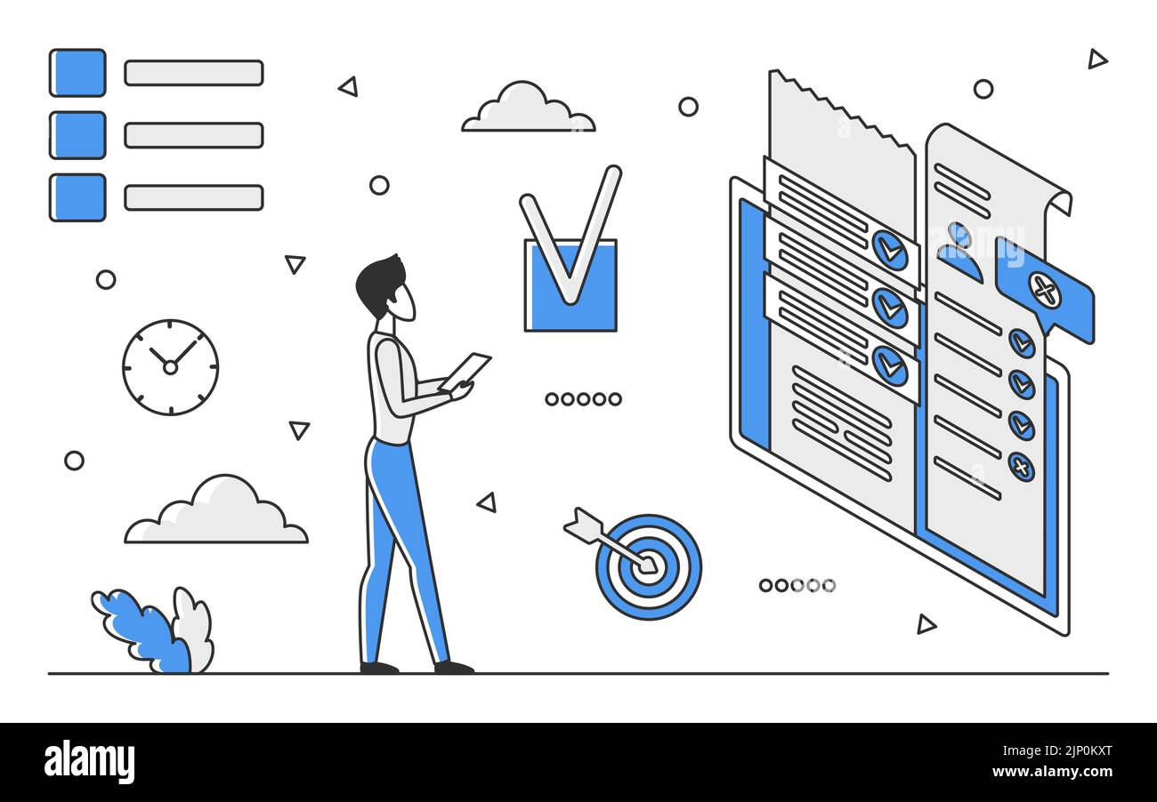 Planning tasks list. Time management, to do checklist, daily plan