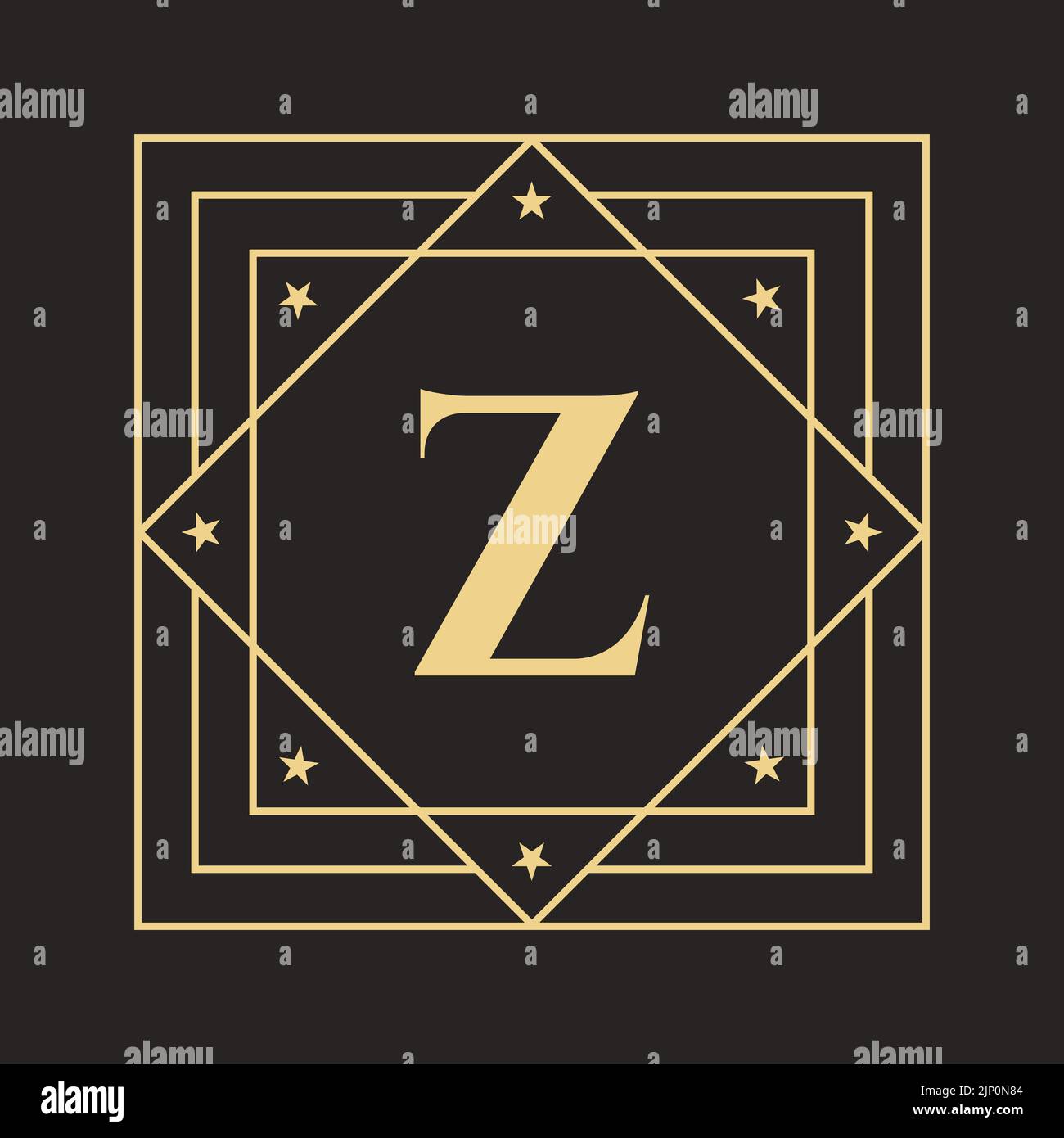 Creative Letter Z Logo with Elegant and Stylish Luxury Concept. Initial Z Letter Luxurious Logo Template Stock Vector