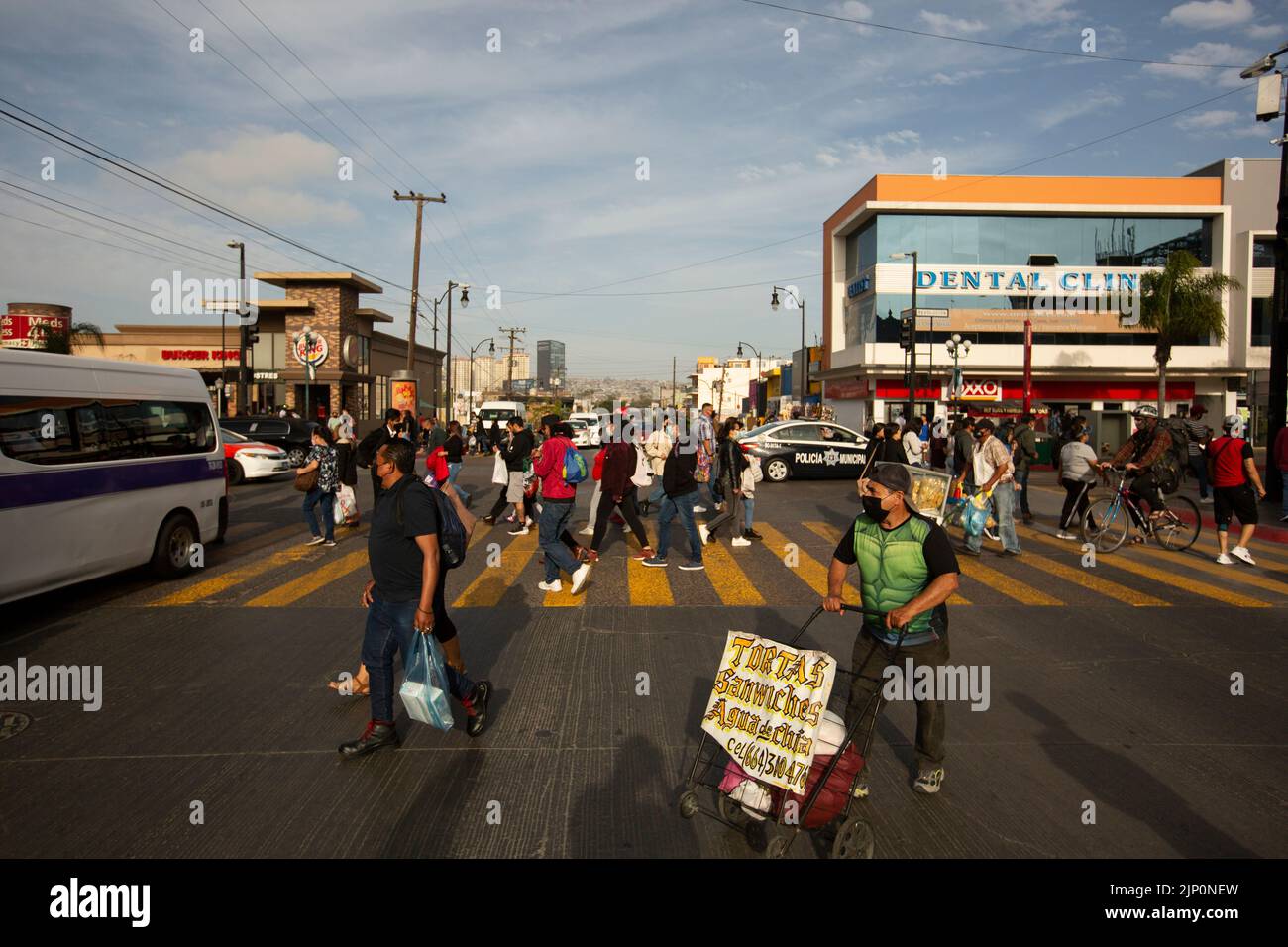 Tijuana, Baja California, Mexico September 11, 2021 Crowds of people