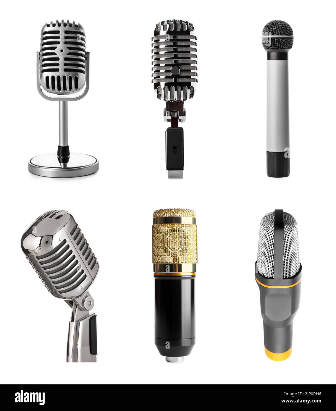 Vintage microphones on white hi-res stock photography and images - Alamy