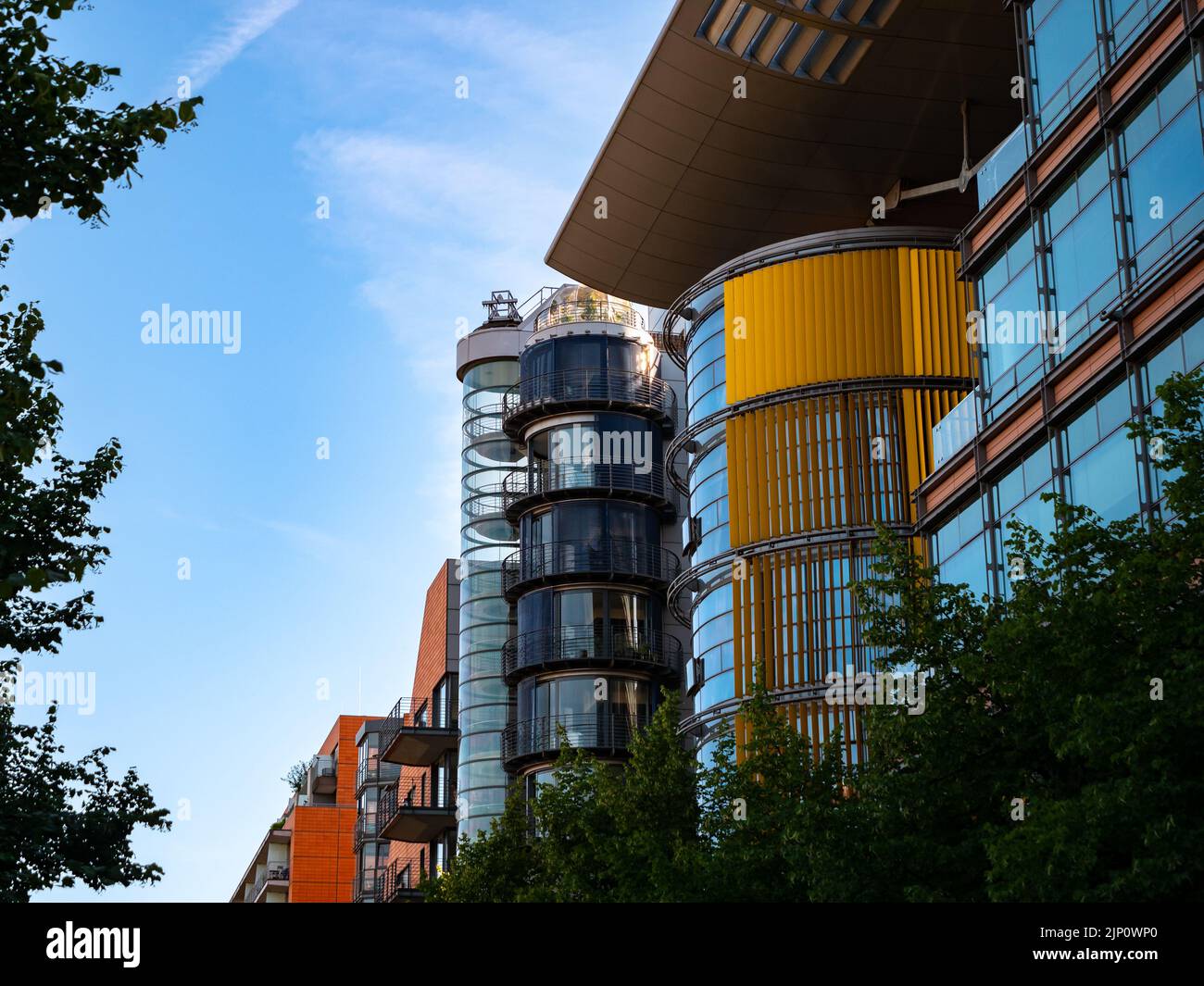 Architecture next to the Potsdamer Platz in the city. Richard Rogers is ...