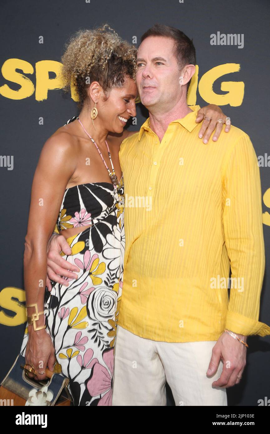 Los Angele, Ca. 14th Aug, 2022. Michelle Hurd and Garret Dillahunt at the red carpet premiere of Amazon Freevee's Sprung at the Hollywood Forever Cemetery in Los Angeles, California on August 14, 2022. Credit: Faye Sadou/Media Punch/Alamy Live News Stock Photo