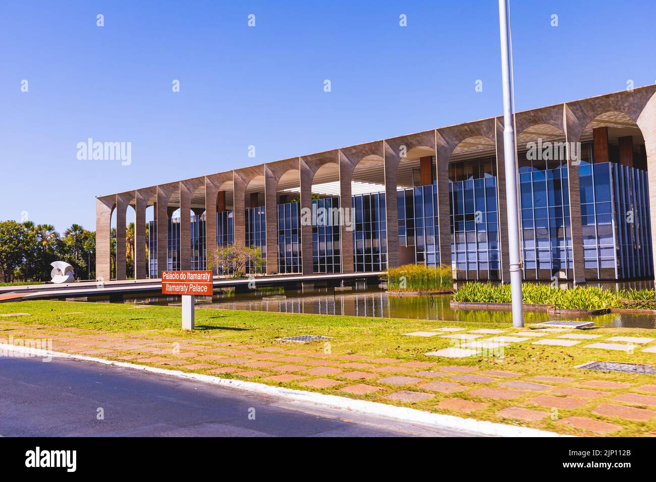 Brasilia, Federal District - Brazil. August, 14, 2022. Itamaraty Palace. project by architect Oscar Niemeyer Stock Photo