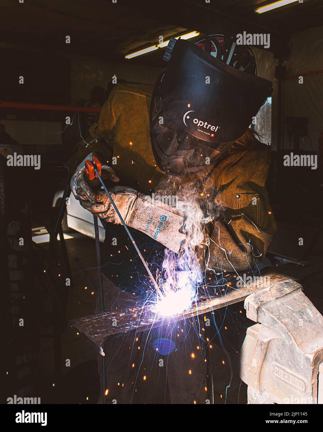 female welder at work Stock Photo