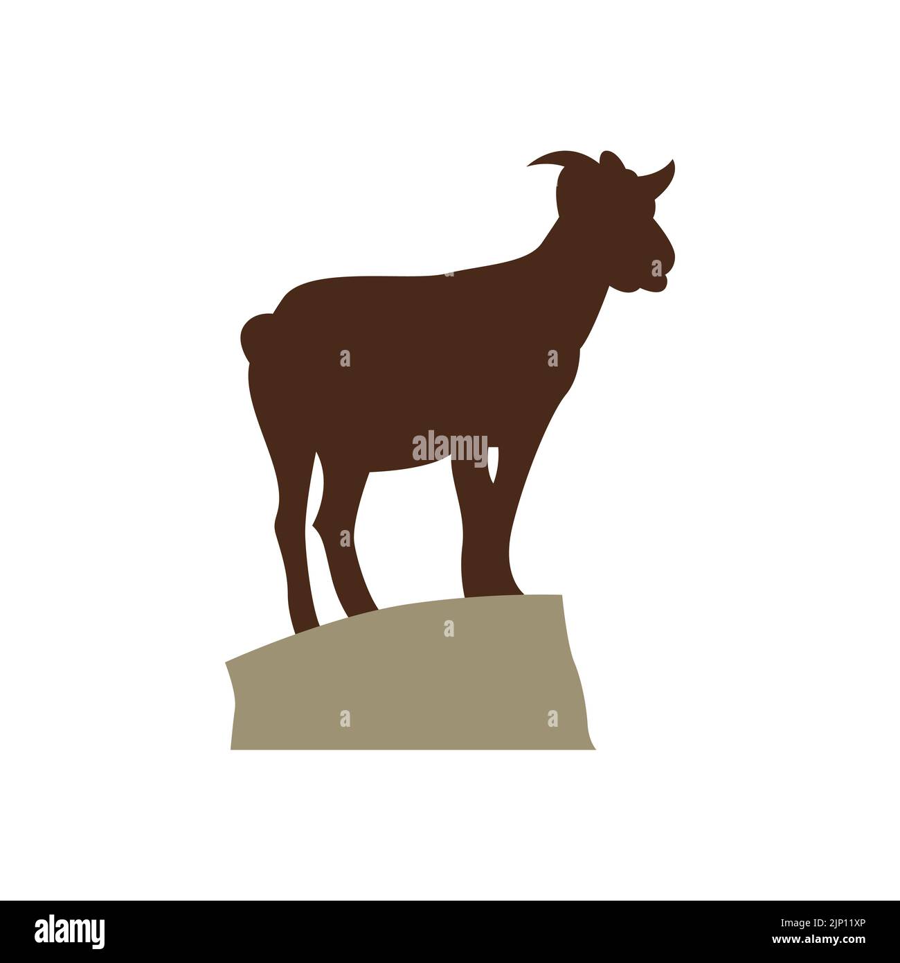 Goat silhouette vector illustration logo design Stock Vector