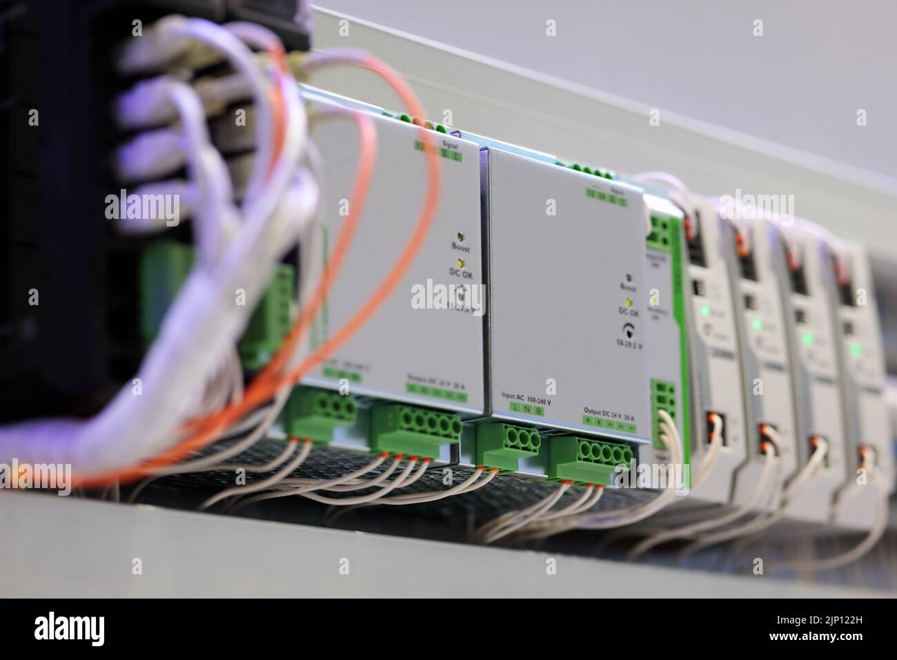 PLC based industrial automation system. Selective focus Stock Photo Alamy