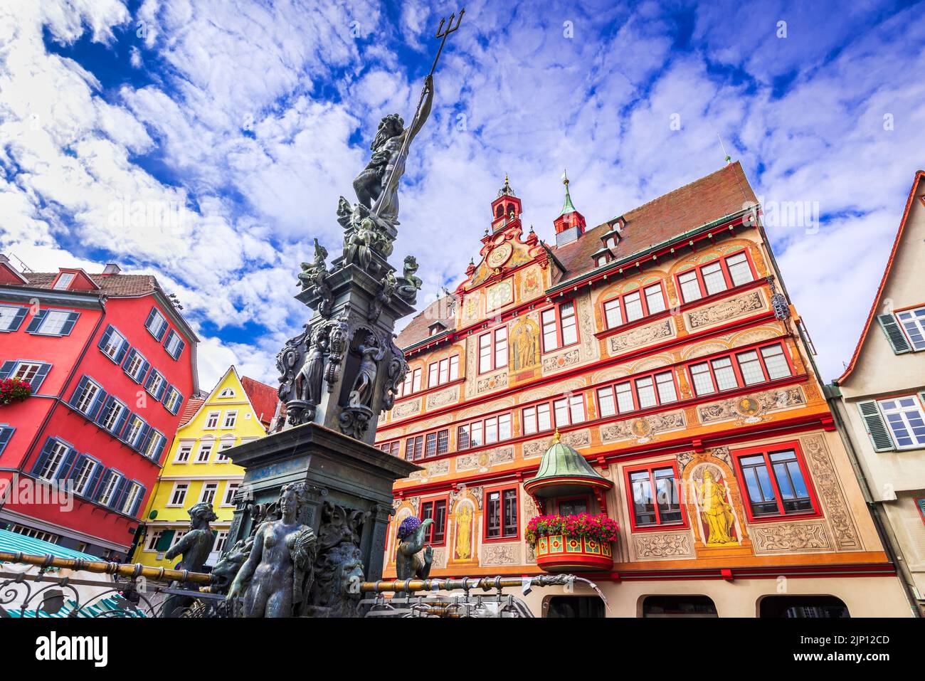 Tubingen, Germany. Traditional german small town with decorated half-timbered houses, Baden-Wurttemberg land. Stock Photo
