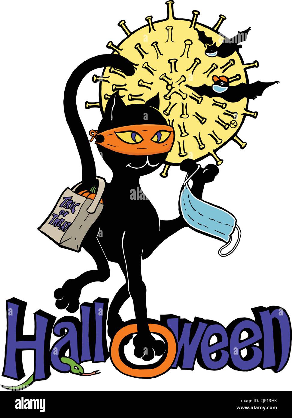 black cat with ninja costume Stock Vector Image & Art Alamy