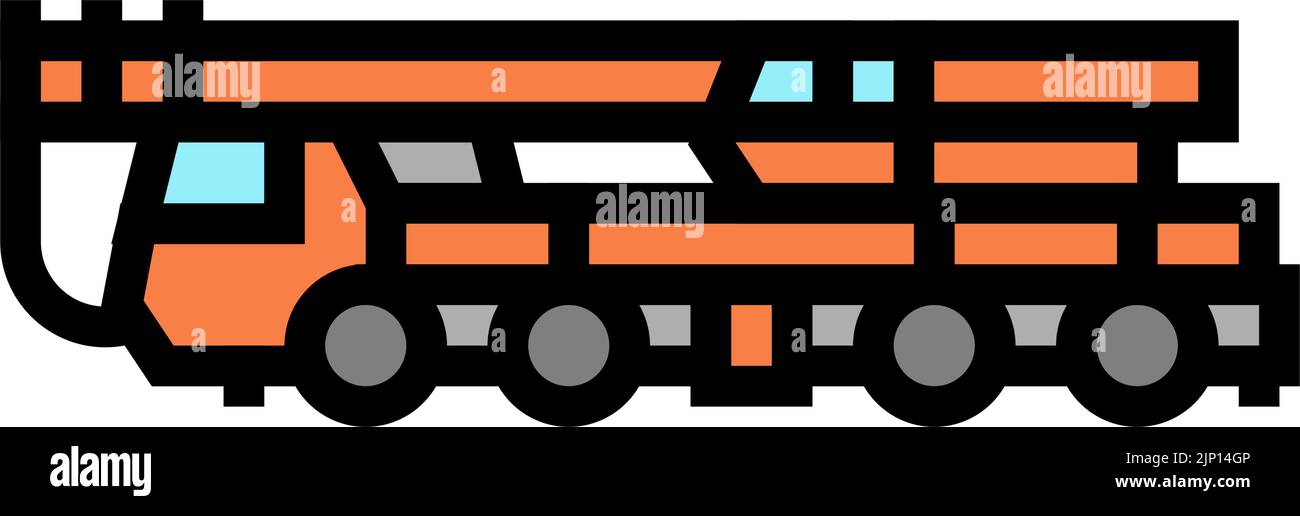 mobile crane construction car vehicle color icon vector illustration ...