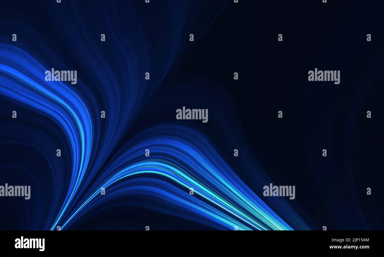 Abstract Modern Dark Blue Background With Flowing Movement Lines