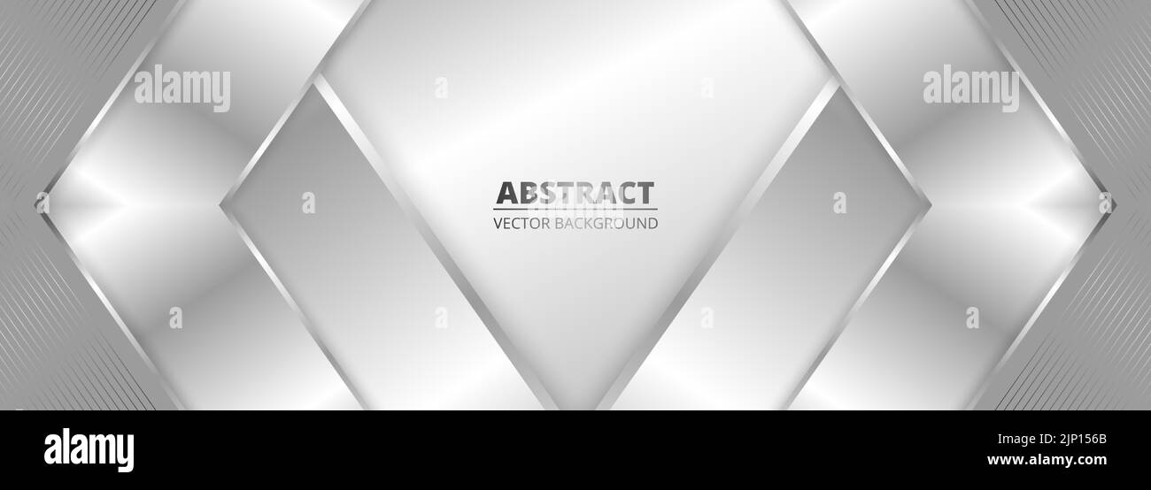 Wide luxury abstract background with silver gradient lines triangle ...