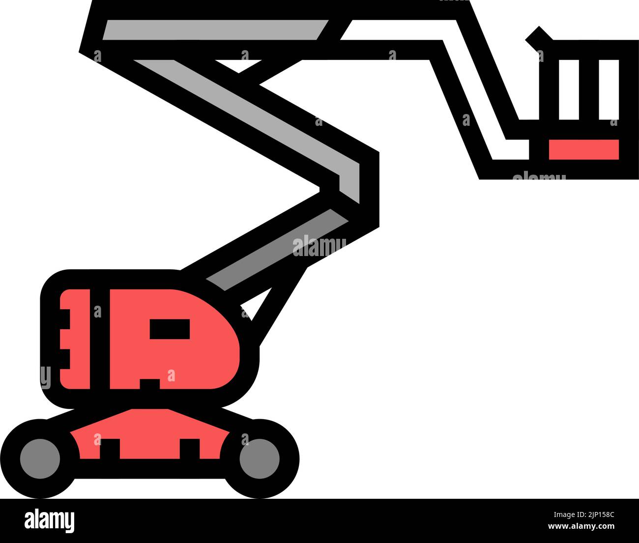 boom lift construction car vehicle color icon vector illustration Stock ...