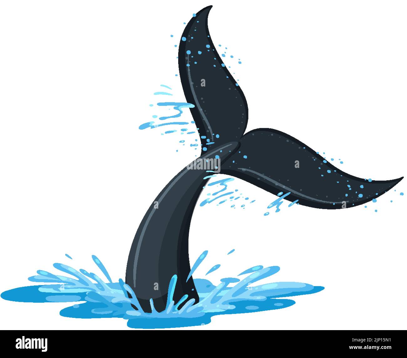 A tail of a whale in the water illustration Stock Vector Image & Art ...