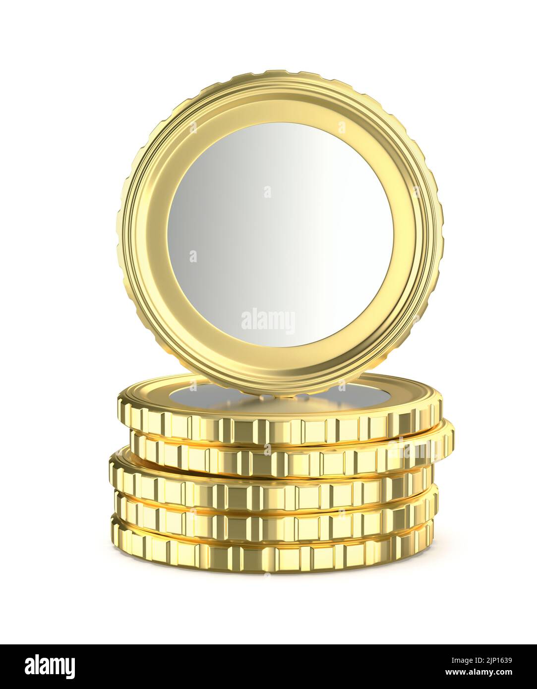 Stack with gold coins on white background Stock Photo - Alamy