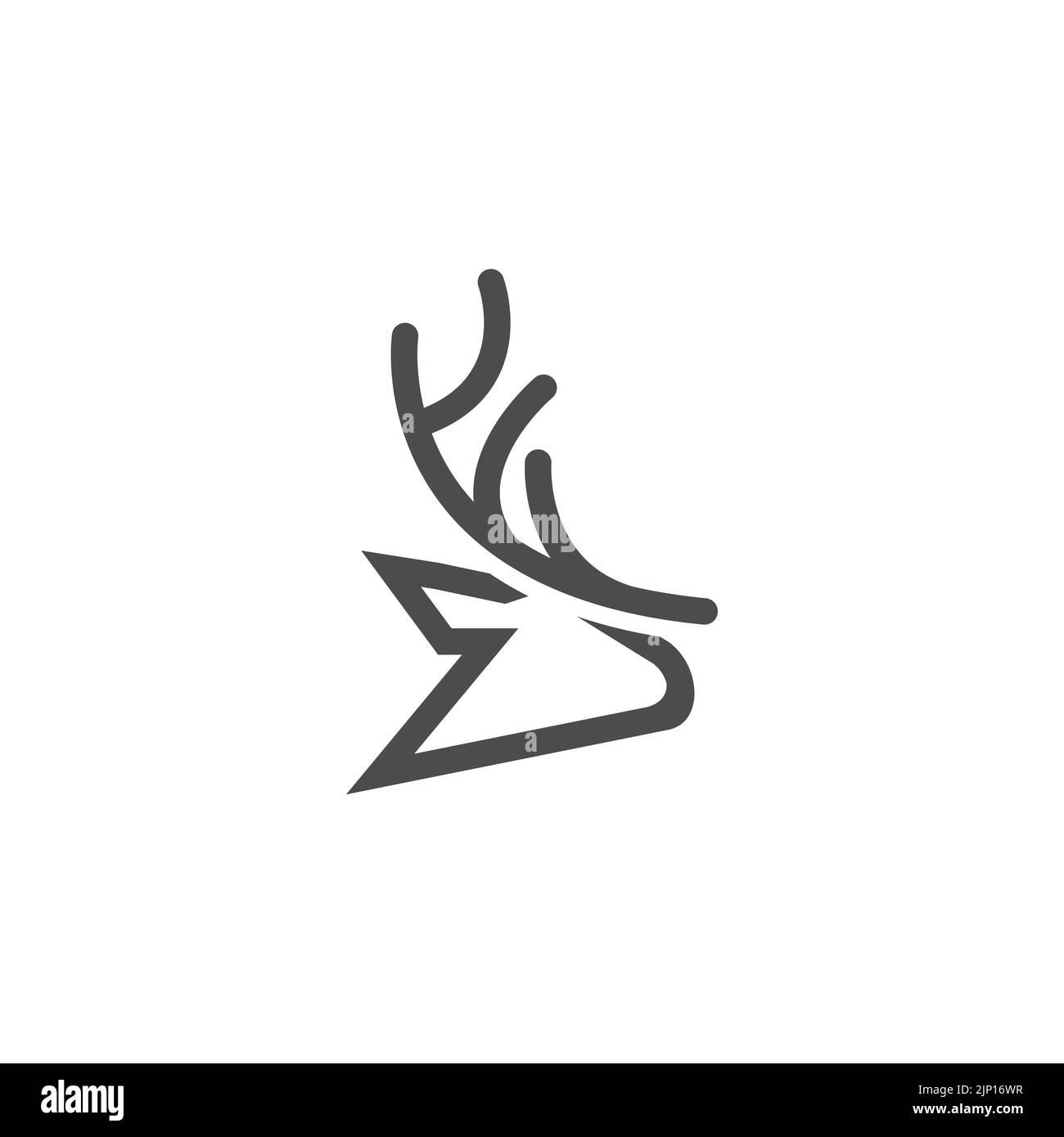 deer logo design inspiration. deer head,deer monoline logo design vector template.EPS 10 Stock Vector
