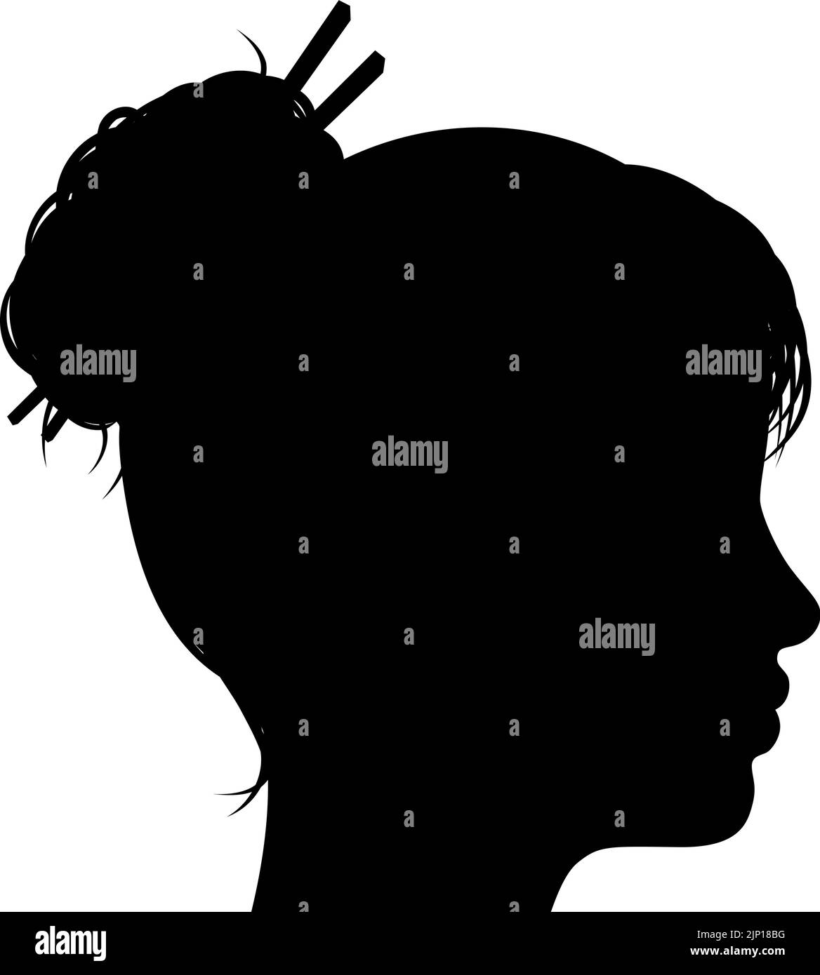 Woman Head Face Silhouette Profile Stock Vector