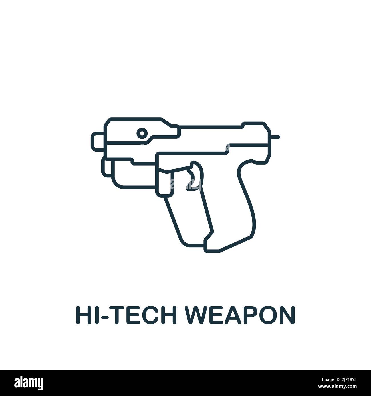 HiTech Weapon icon. Monochrome simple line Future Technology icon for