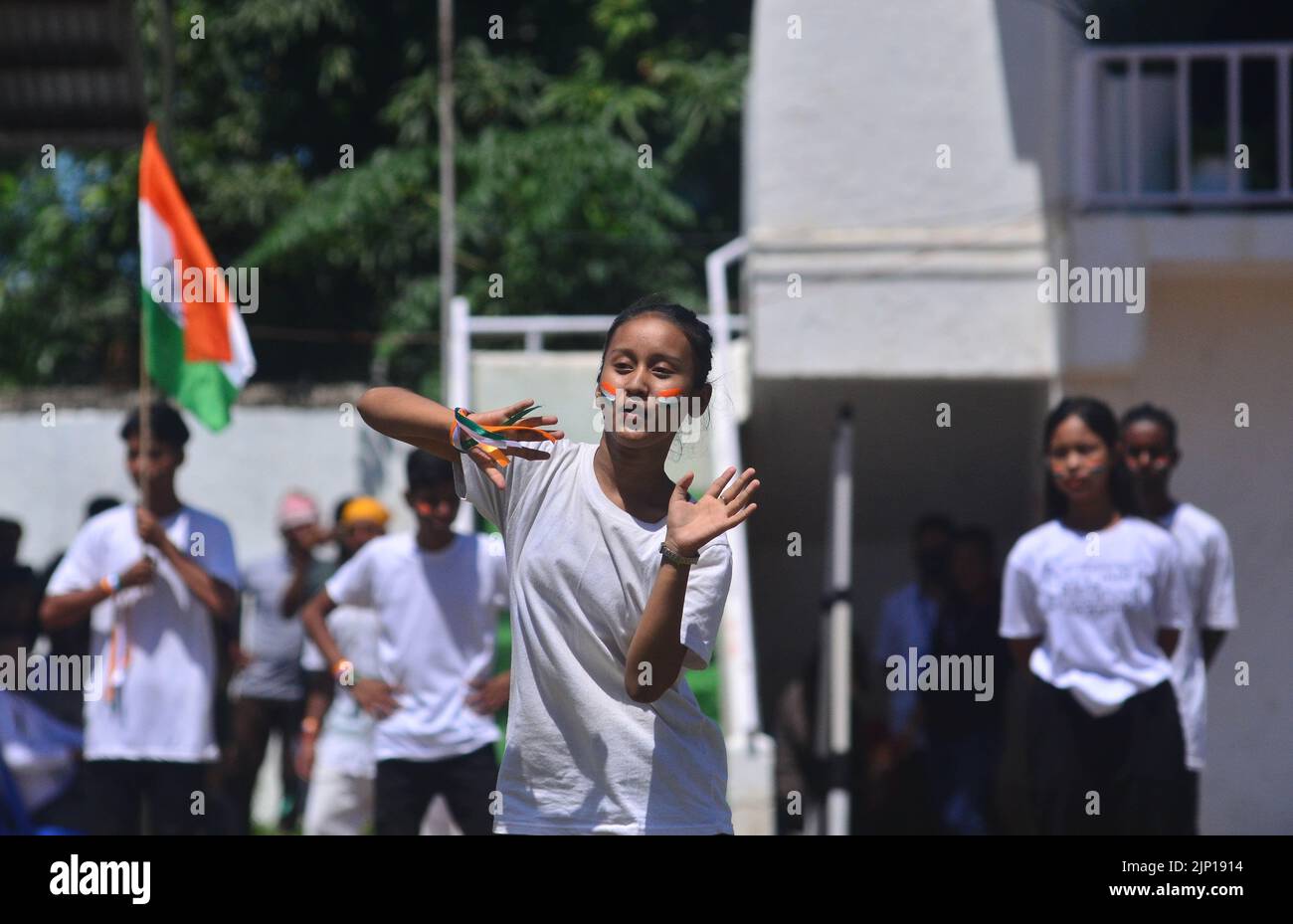 Dimapur, India. 15th Aug, 2022. Artist performs during the 75th India ...