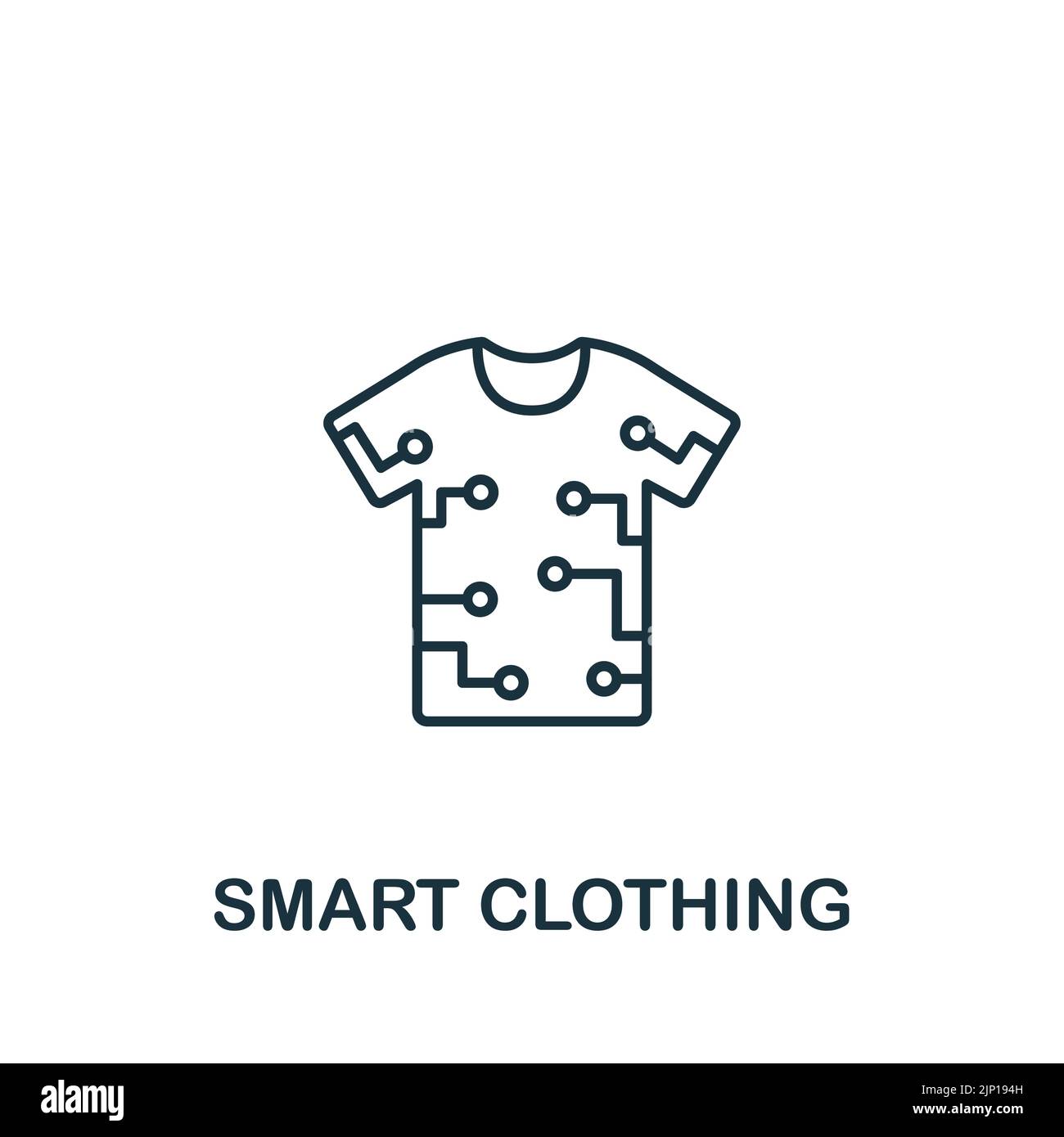 Smart Clothing icon. Monochrome simple line Future Technology icon for templates, web design and infographics Stock Vector