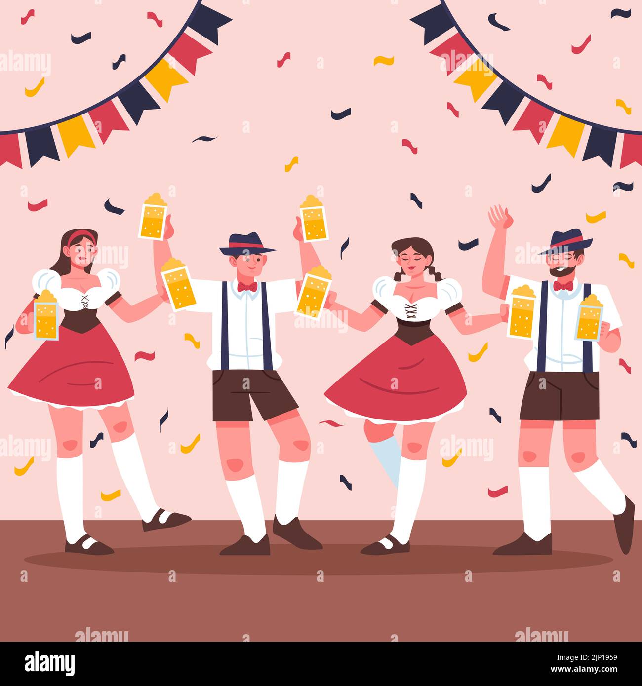 Flat illustration for oktoberfest festival Vector illustration Stock ...
